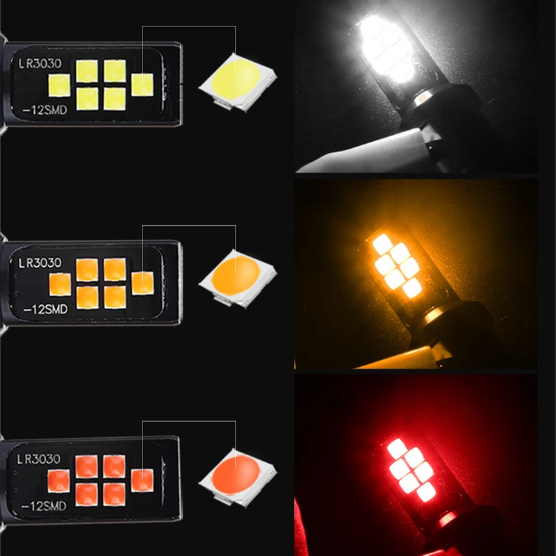 2шт Py21w Ba15s P21w Светодиодная лампа 1156 Bau15s 3030SMD Canbus 1157 Bay15d P21/5w Фонарь для поворотного сигнала автомобиля и стоп-сигнала.