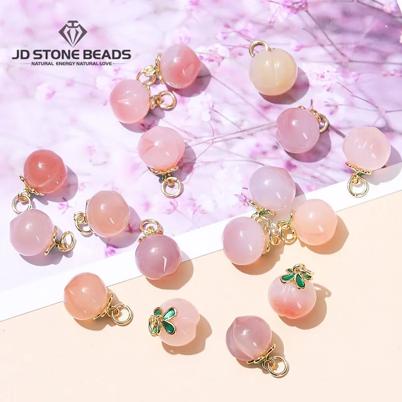 10 шт./партия, небольшие подвески в форме персика