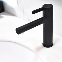black face basin faucet cold and hot water faucet toilet low basin faucet under the platform can rotate wash basin faucet