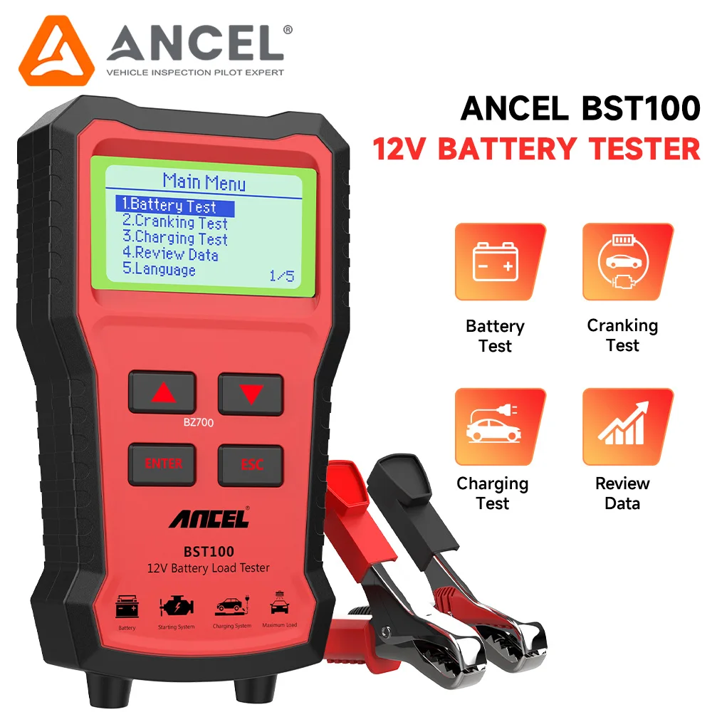 Диагностический прибор ANCEL BST100, 12 В, OBD2, PK KW600