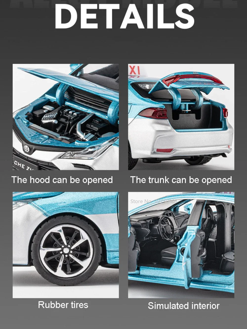 Масштаб 1/32 Corolla такси модель из сплава игрушечный Металлический Литой высокий