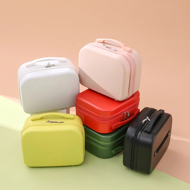 

2022 New Arrival Hand Cosmetic Case Fashion Travel Portable Case Solid Color High Quality Cosmetic Bag Lockable Box for Ladies