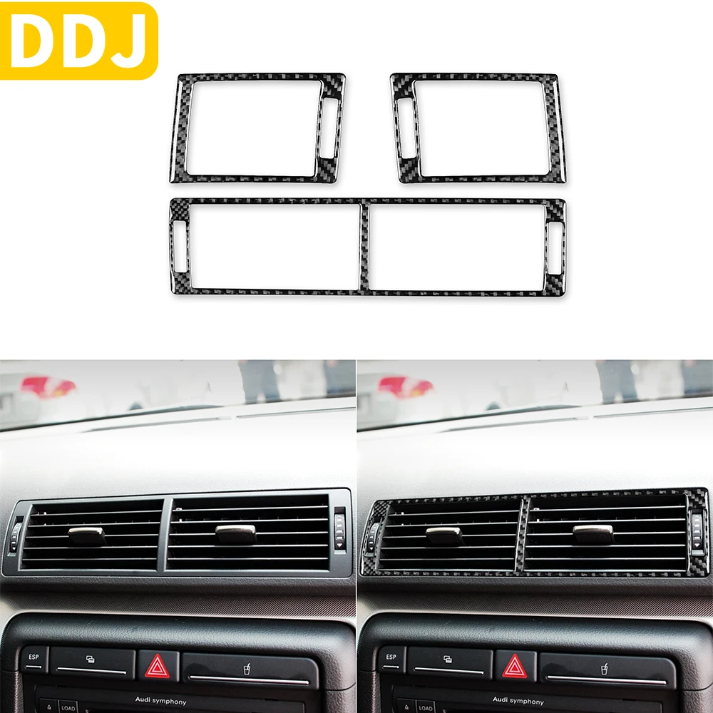 

Наклейка из углеродного волокна для интерьера автомобильного кондиционера, для Audi A4 S4 B7 2005-2008, модификация, украшение