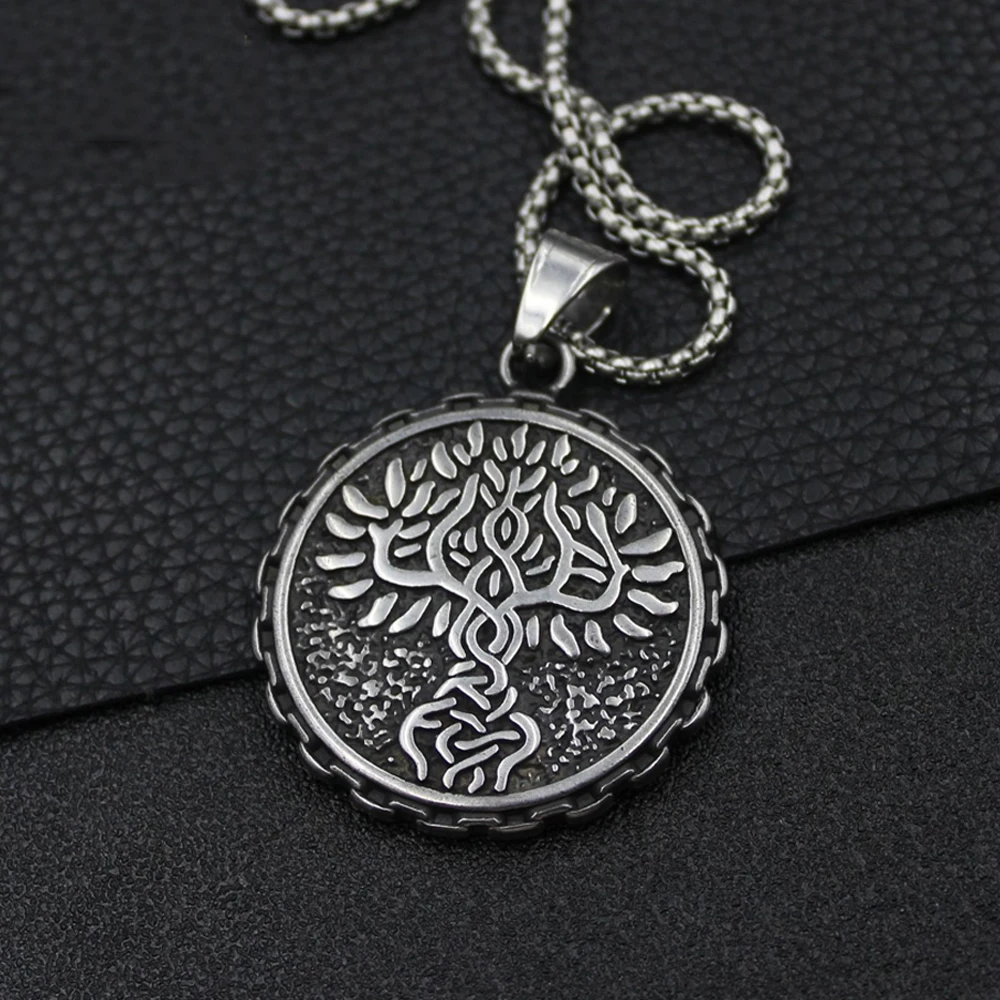 

Norse Mythology Amulet Yggdrasil Pendant Necklace Stainless Steel Viking Tree of Life Necklace for Men Jewelry Gift Wholesale