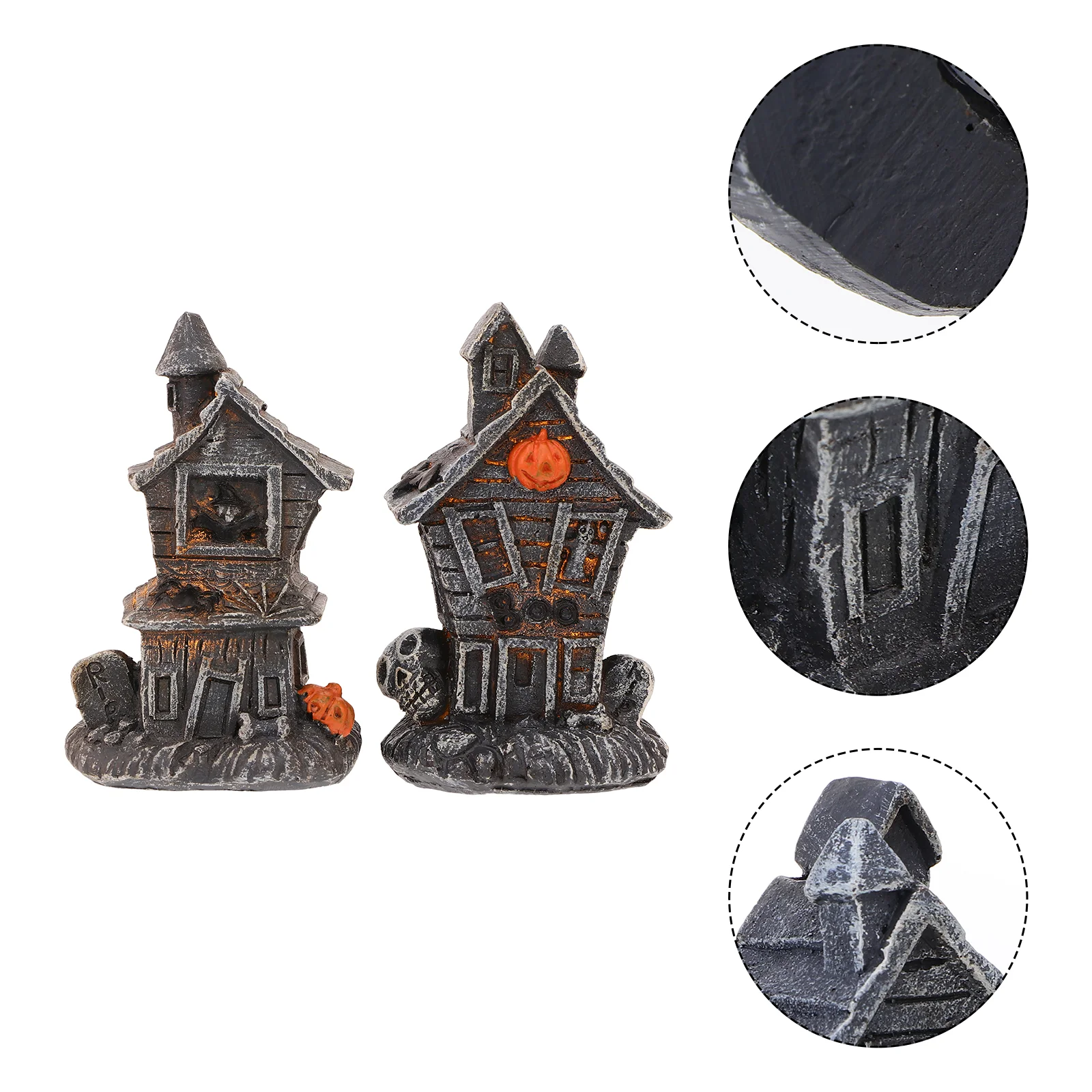 2Pcs Adornments Decorative Night Lamps Haunted House Ornament (Black)