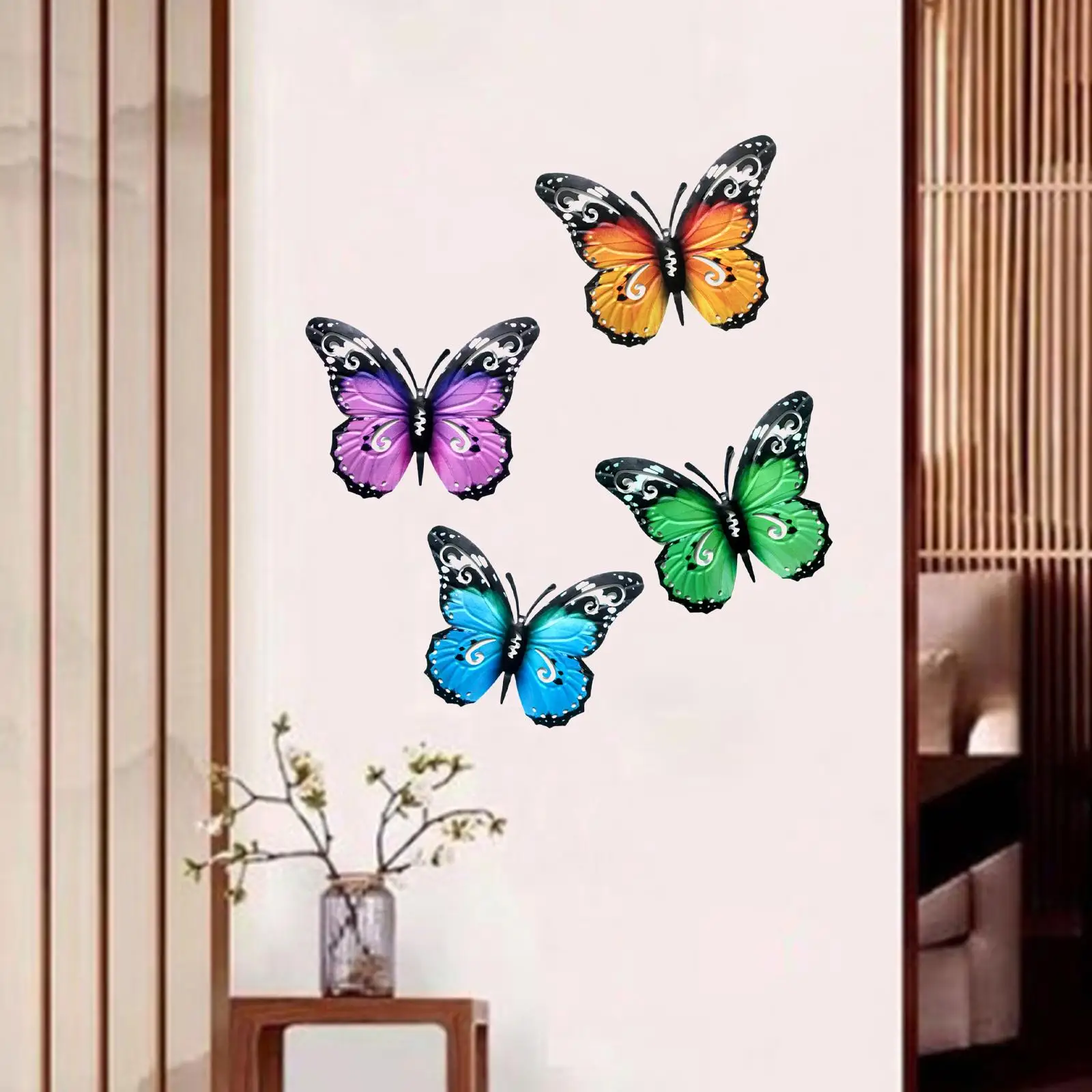 

4 Pieces Butterfly Wall Art Decor Animal Statue Garden Butterflies Decoration for Farmhouse