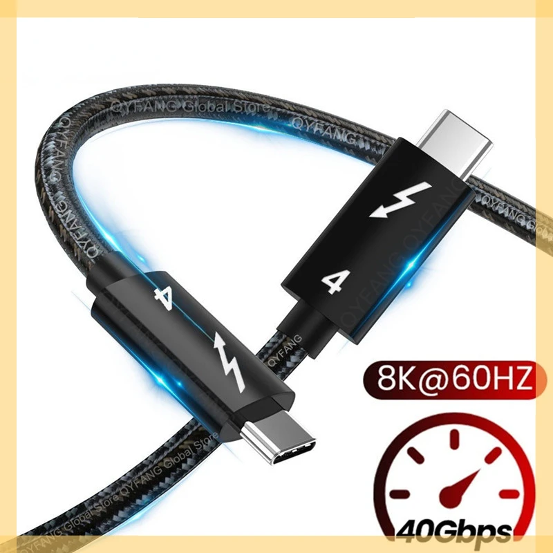 

4 Cable USB4 40Gbps USB C Cable Type C PD 100W 8K Cable Data Transfer USB-C Cable for Macbook Thunderbolt 4 Cable