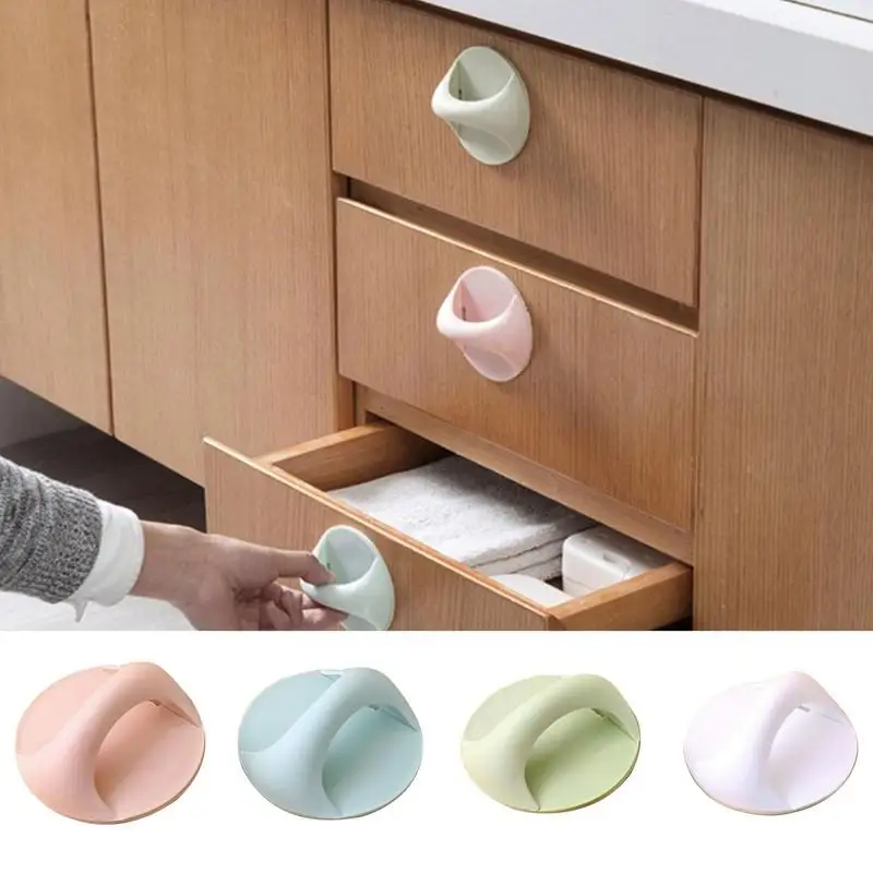 

Adhesive Door Handle Wardrobe Drawer Security Auxiliary Handle Pulls Drawer Knobs Kitchen Cupboard Door Kitchen Decoration