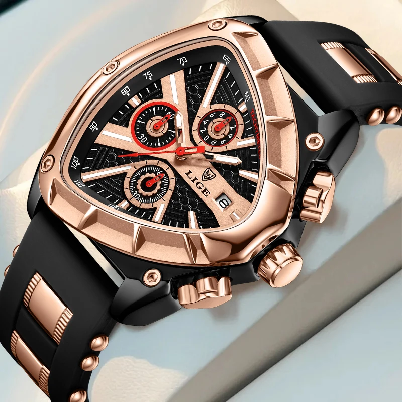 

LIGE New Mens Watch Luxury Sport Waterproof Quartz Clock Big Dial Watches Men Chronograph Military Wristwatch Relogios Masculino