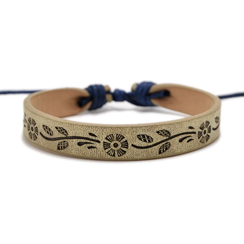 

Vintage Punk Printed Leather Bracelets Women Men Bangle Hot Sale Fashion Simple Leather Bracelet for Ladies Unisex Hand Chain