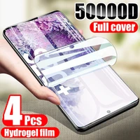 4pcs full cover screen protector for samsung galaxy s21 plus s22 ultra fe s20 s10 s9 screen protector hydrogel for note 20 9 10