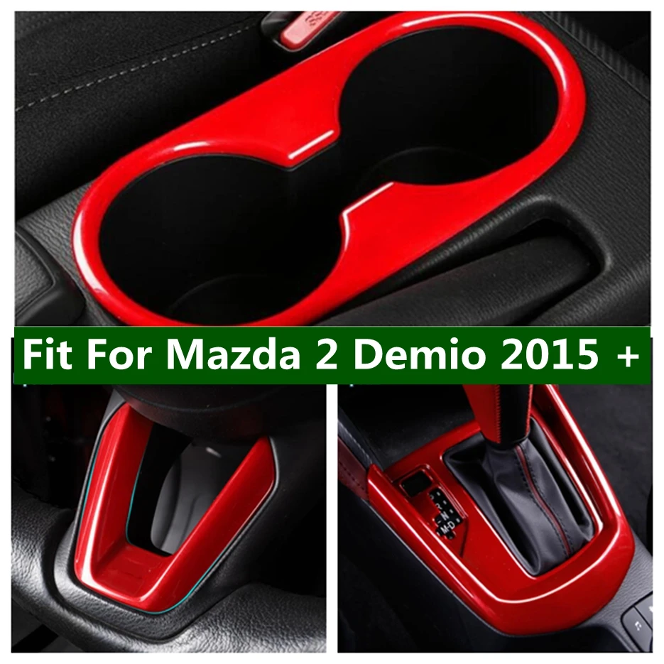 

Air / Cup Holder / Gear Box Shift Panel / Steering Wheel Cover Trim For Mazda 2 Demio 2015 - 2021 Car Accessories Red Interior