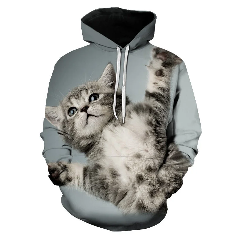 

Casual Pullover Oversized Sweatshirt Autumn and Winter New Cute Cat Tiger Funny Hoodie 3D Printing Fashion Animal Hoodie