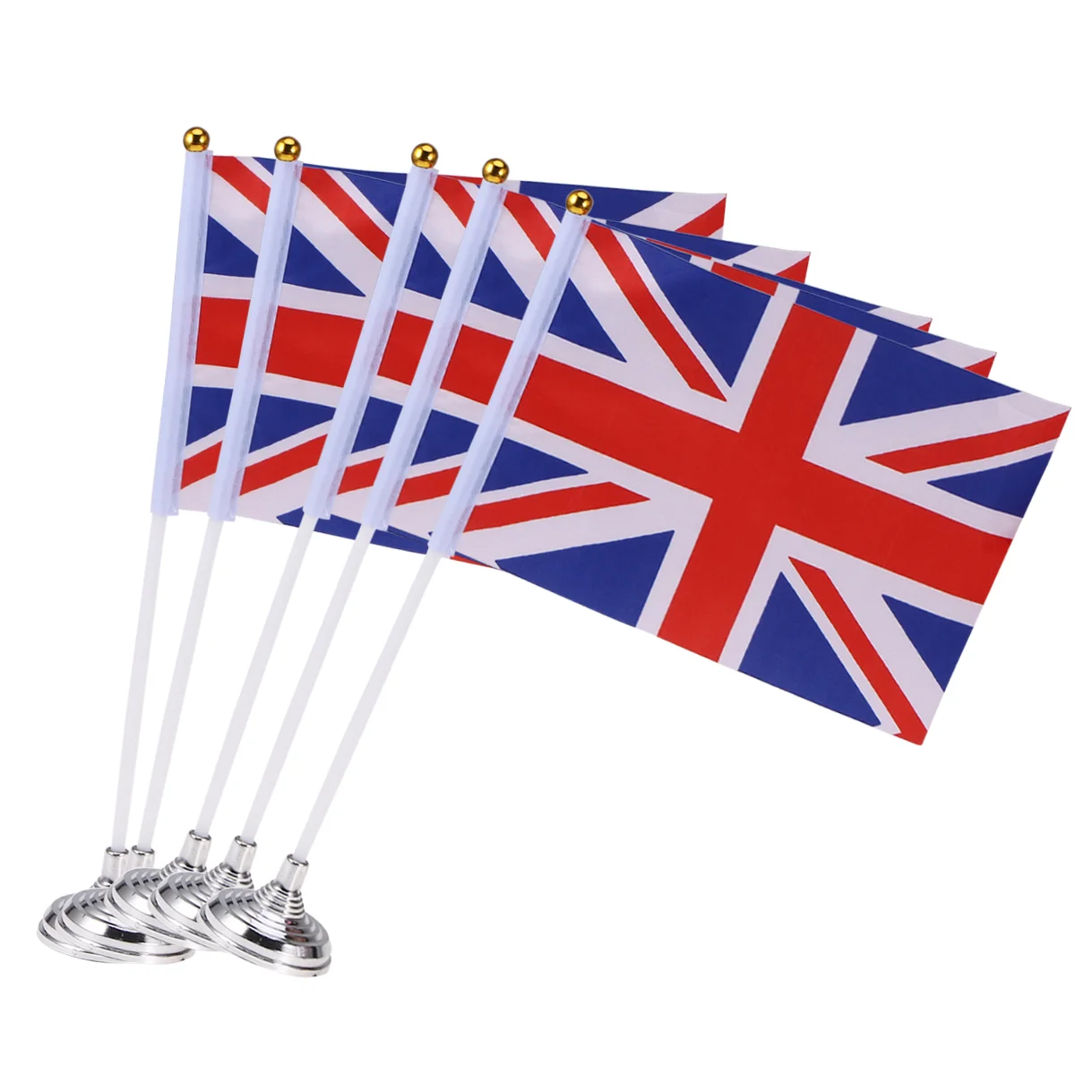 

10Pcs United Kingdom Table Flag UK Small Flags Table Decor Britain Desk Flag with Stand Base UK Flag for Table Decor