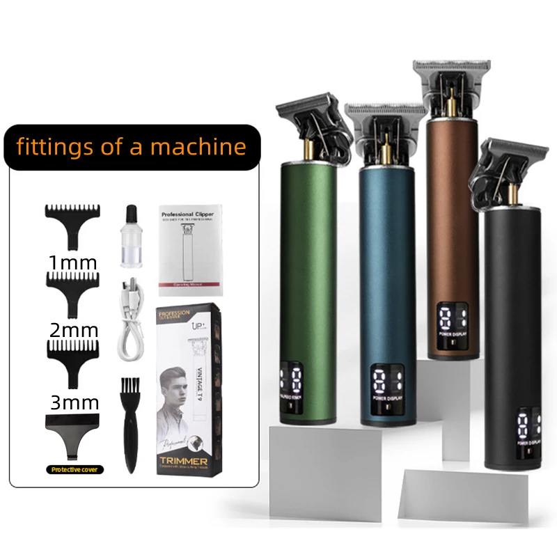 

T9 Engraving Fader Alloy Material 0mm Blade Distance 1200mAh Lithium Battery Vozol Men's Degrade Trimmer Turkey Customs Products