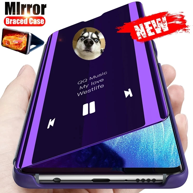 

Умный зеркальный флип-чехол для HuaWei Honor 70 50 10 8 9 8X 8A 9A 9X 10X P40 P30 P20 Mate 20 30 40 Pro Lite Y5 Y6 Y7 Y9 2019, чехол