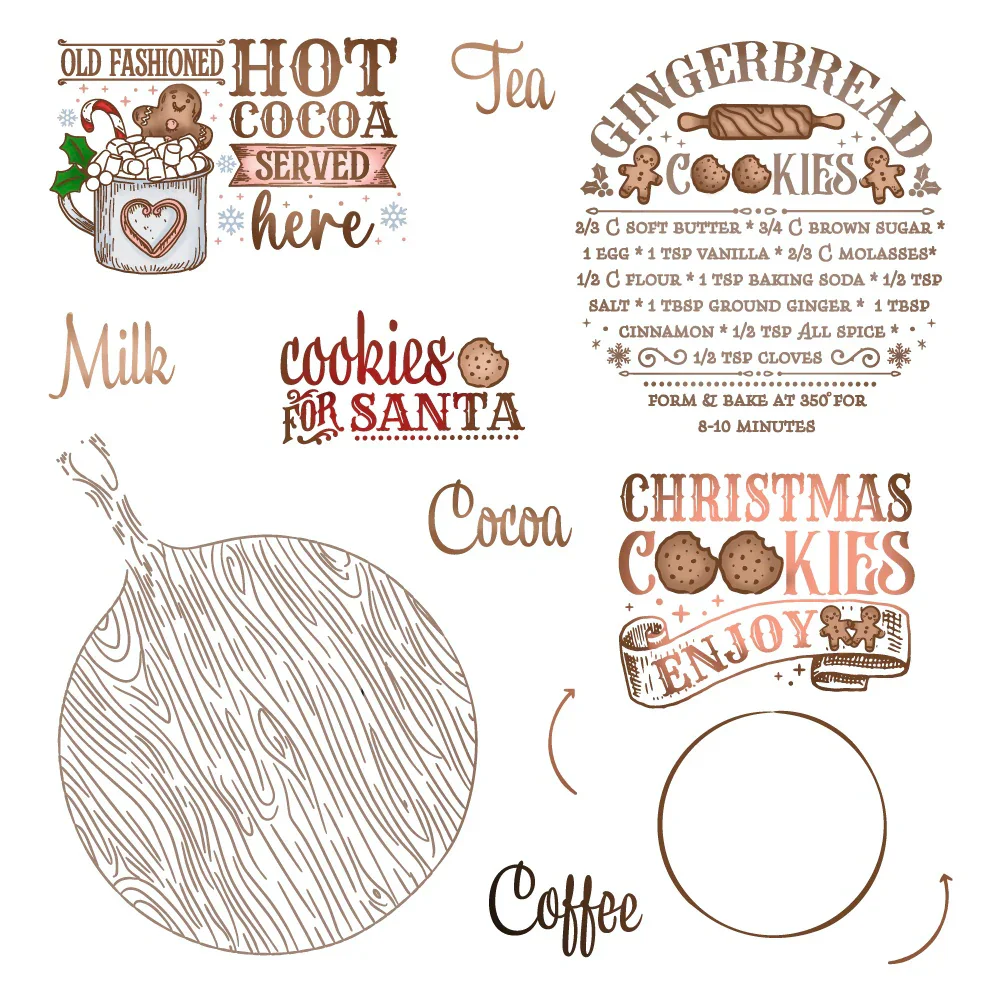 Домашнее рождественское печенье с любовью прозрачные штампы вырубные для новых