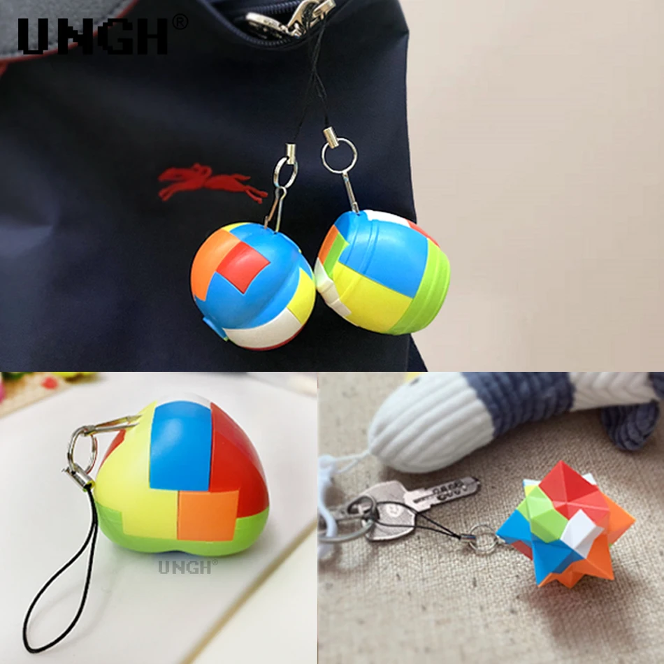 3D пазл Luban Lock Брелок Волшебный куб Конг Мин Интеллектуальные головоломки детские