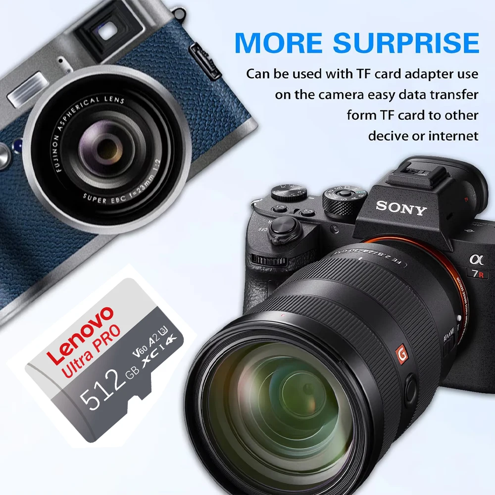 Карта памяти Lenovo Mini SD 2TB 1TB 256GB 128GB Class10 TF Card 512GB Minisd Flash Usb Pendrive Бесплатный адаптер