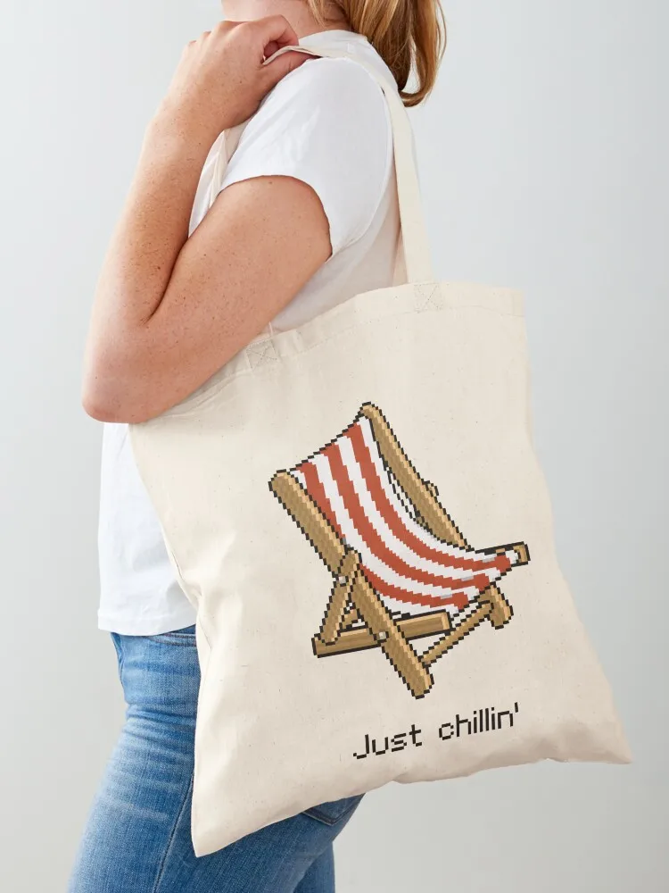 Habbo Red Deck Chair - Just Chillin' Tote Bag Холщовые сумки большого размера Портативная сумка
