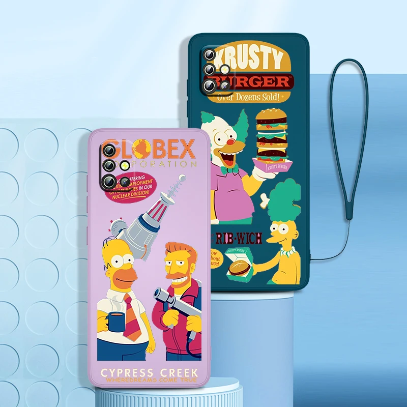 

Disney The Simpsons Homer Phone Case For Samsung A73 A71 A53 A51 A23 A21S A52 A32 A22 A13 A12 A50 A30 A20 A03S Liquid Rope