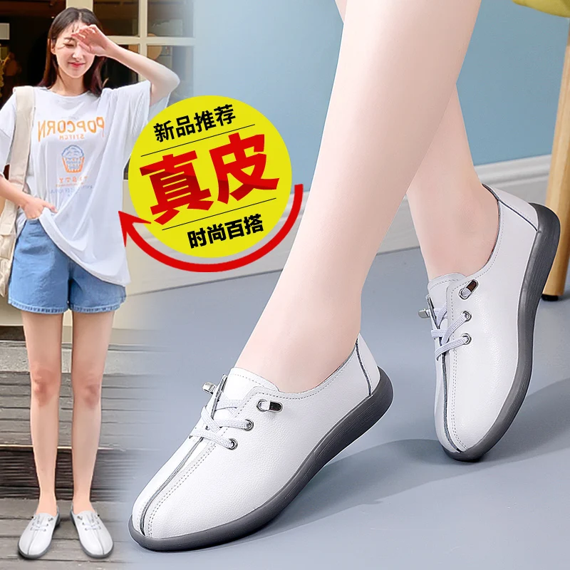 

Summer Genuine Leather Women Flats Shoes Women oxford Loafers Ladies Shoes Soft Moccasins female shoes zapatillas mujer