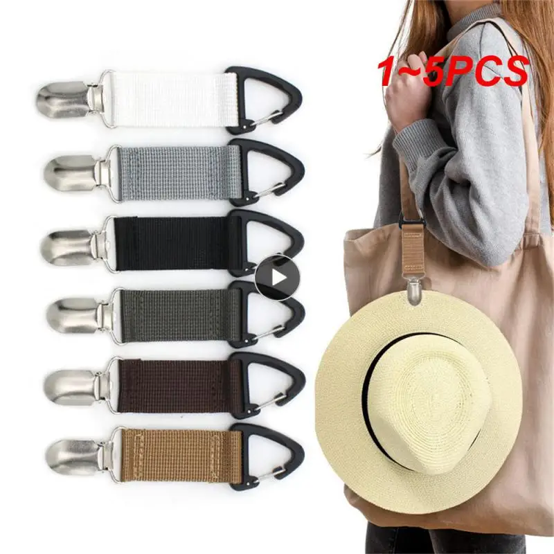

1~5PCS Tough 12.6cm Bag Clip Simple Installation White Hat Clip Hiking Supplies Straw Cap Clip Solid Canvas Hat Mate Small