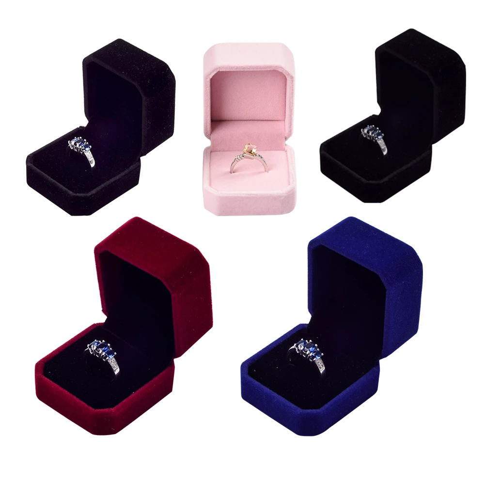 

Jewelry Storage Organizer Box Ring Box Velvet Women Earrings Wedding Rings Necklace Ring Showcase Display Gift Box