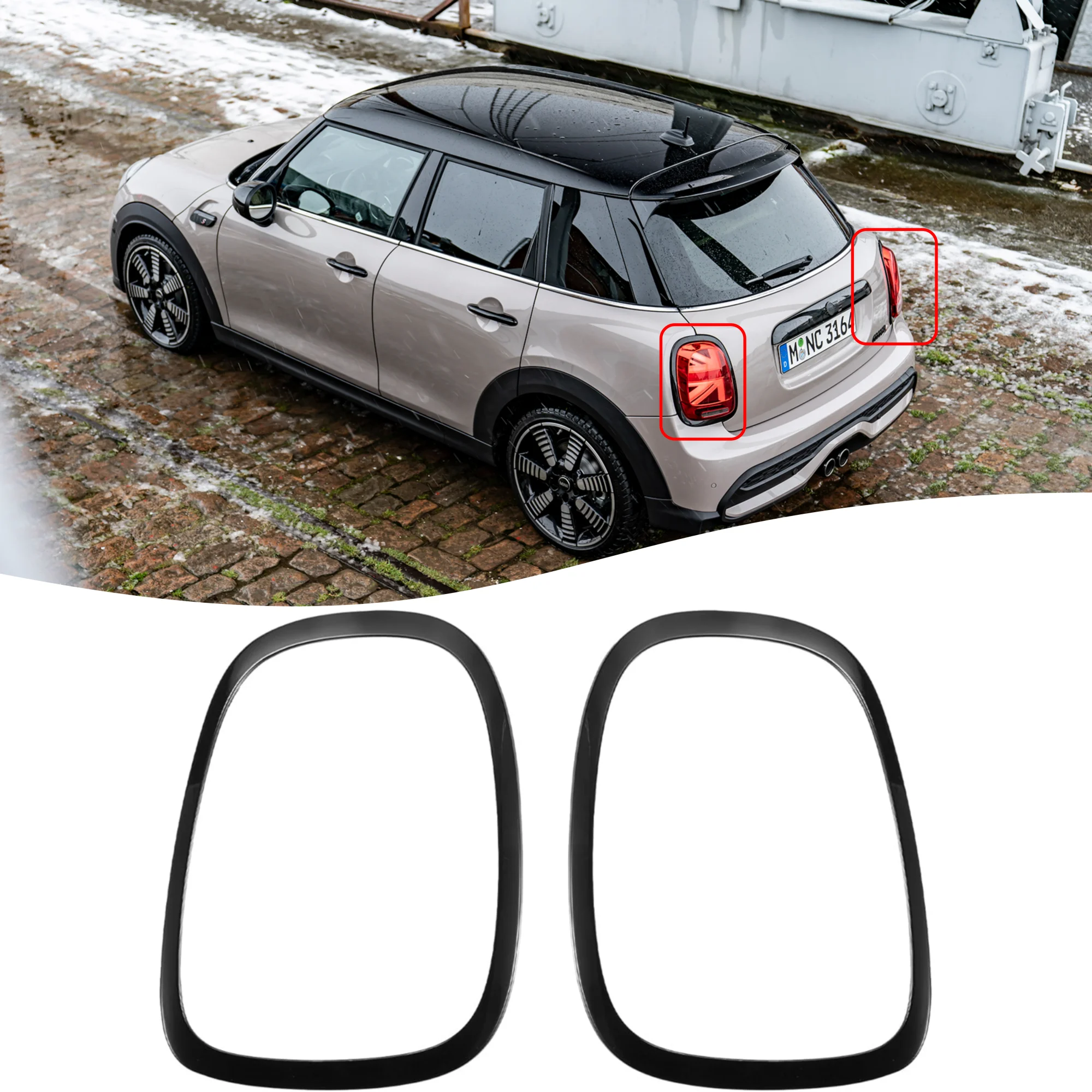 

Накладка на задний фонарь, кольцо глянцево-черного цвета для Mini Cooper F55 F56 F57 с установочным инструментом