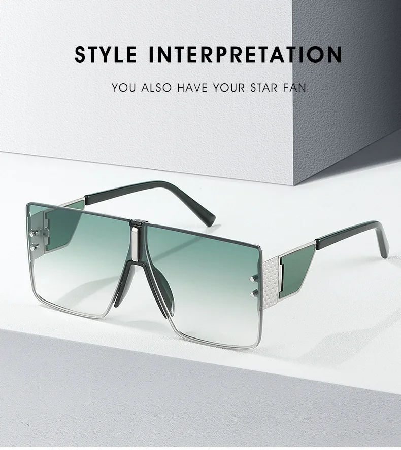 

Очки солнцезащитные мужские и женские, брендовые дизайнерские очки большого размера с градиентом и квадратными линзами