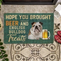 hope you brought beer and english bulldog treats doormat 3d printed non slip door floor mats decor porch doormat love dogs gift