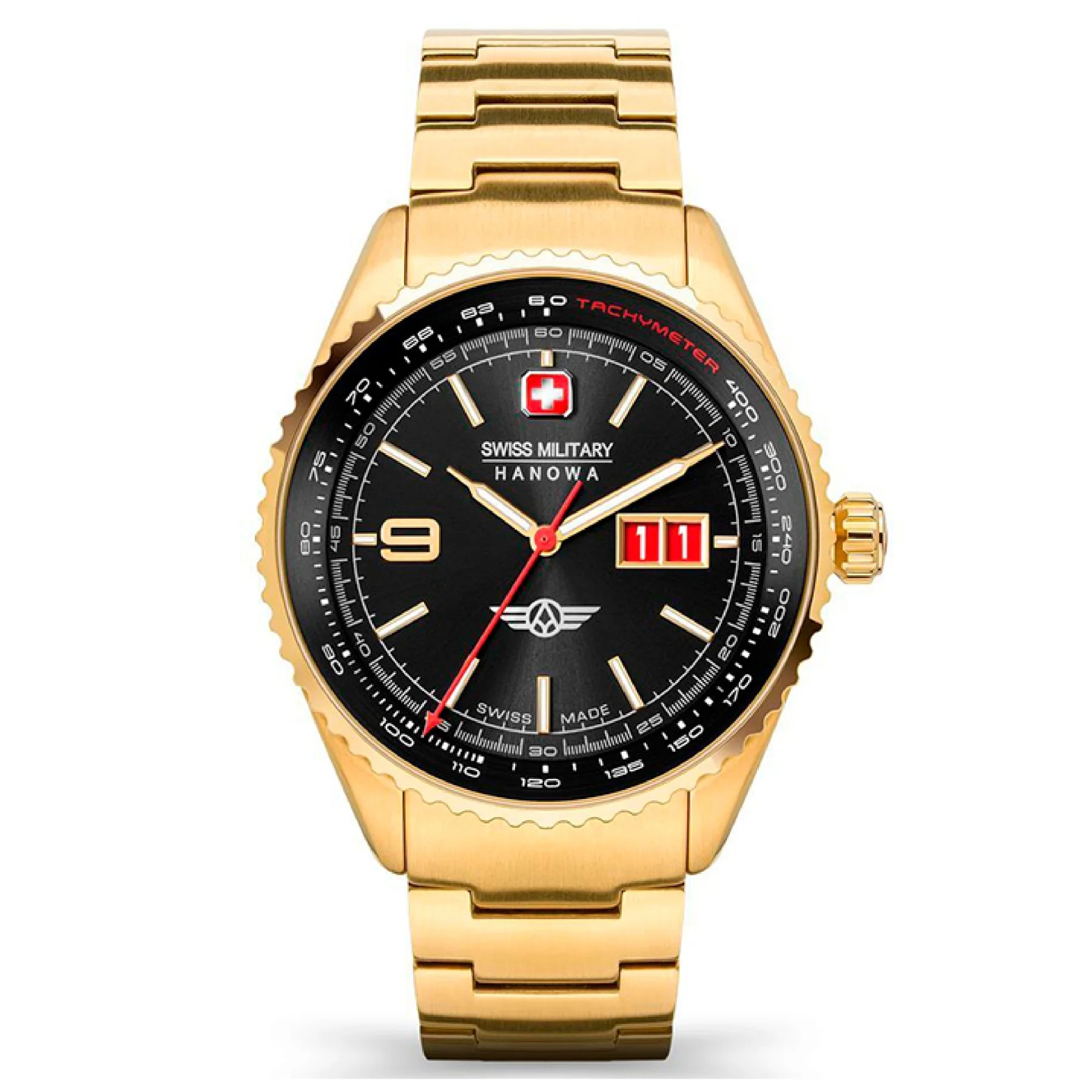 SWISS MILITARY HANOW SMWGH2101010 мужские швейцарские наручные часы с тахиметром и большой