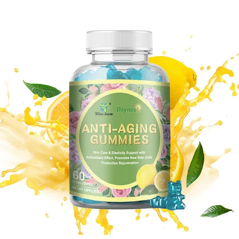 

1 bottle anti-aging gummy supplements collagen to moisturize the skin improve skin elasticity firmness delay aging