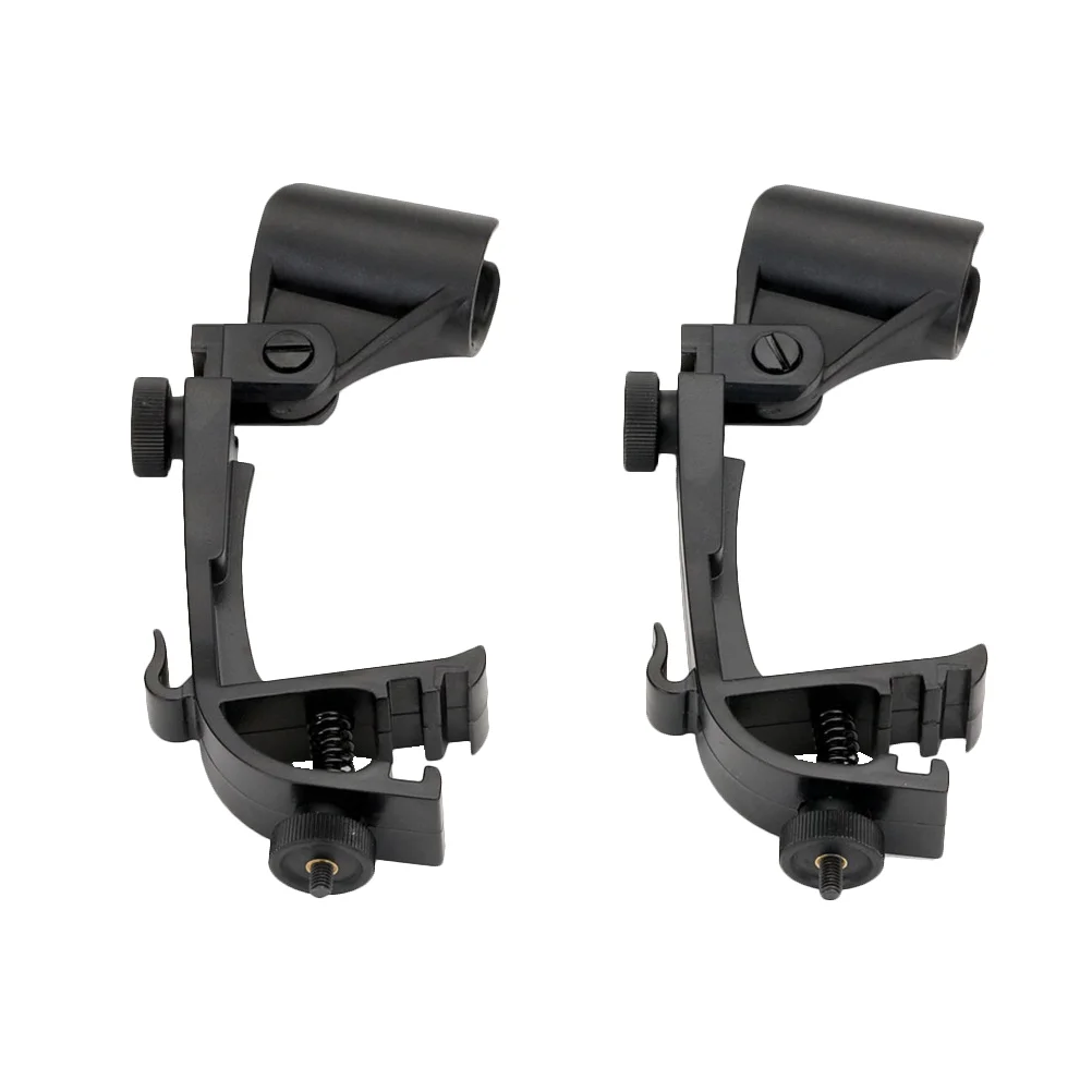 

2 Pcs Drum Microphone Clip Bracket Adjustable Clamps Kit Mount Tool Holder Metal Stand
