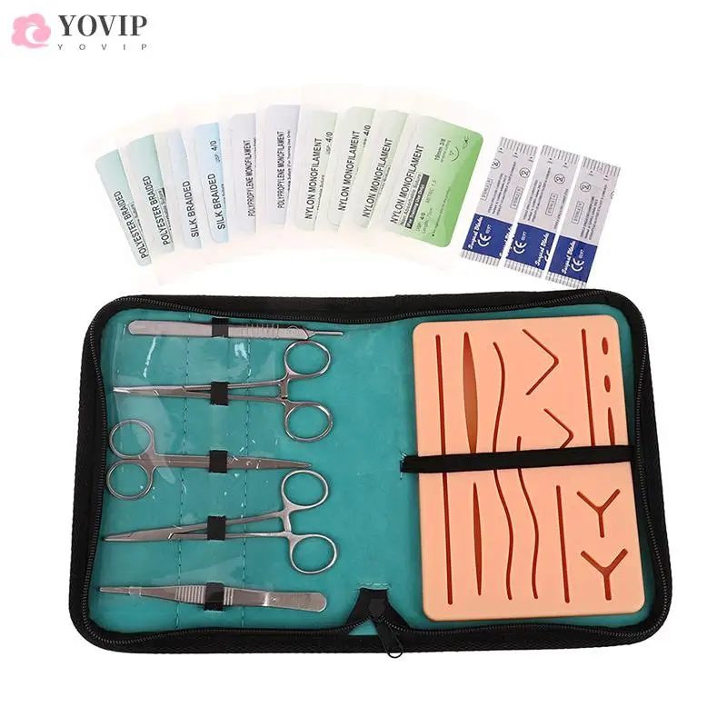 

Surgical Suture Training Kit Skin Operate Suture Practice Model Training Pad Needle Scissors Tool Kit Teaching equipment