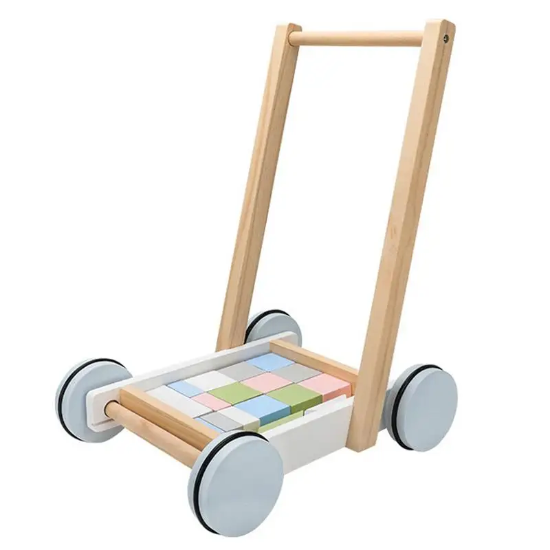 

Baby Walker With Wheels Wooden Push Toy & Toddler Activity Walker Baby Stroller Toddler Toys Educational Toys For 10-24 Months
