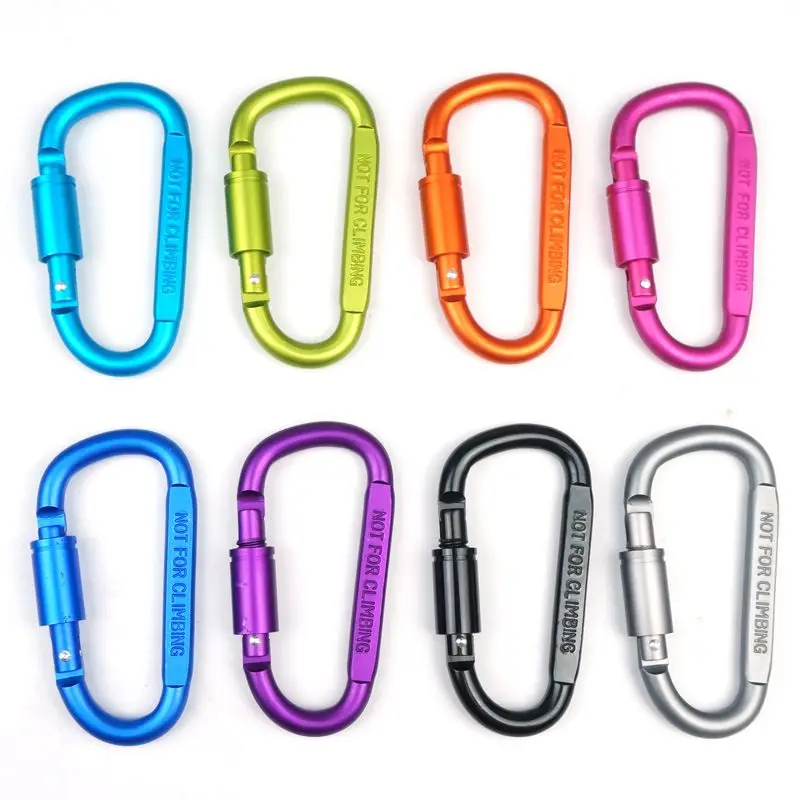 

Carabiner Aluminum Snap Hook Type D With Lock Outdoor Climbing Key Chain Clip Keychain Hiking Survival Gear Camping Equipment