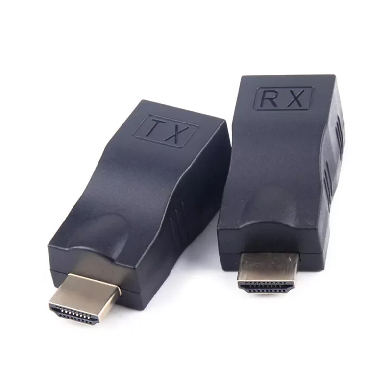 

4K HD HDMI-compatible Extender RJ45 LAN Network Extension Transmitter Receiver TX RX Cat5e CAT6 Ethernet Cable 30m