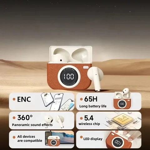 TWS Наушники Беспроводные наушники Q86 Наушники Ретро Беспроводные гарнитуры Шумоподавление Игровые музыкальные наушники