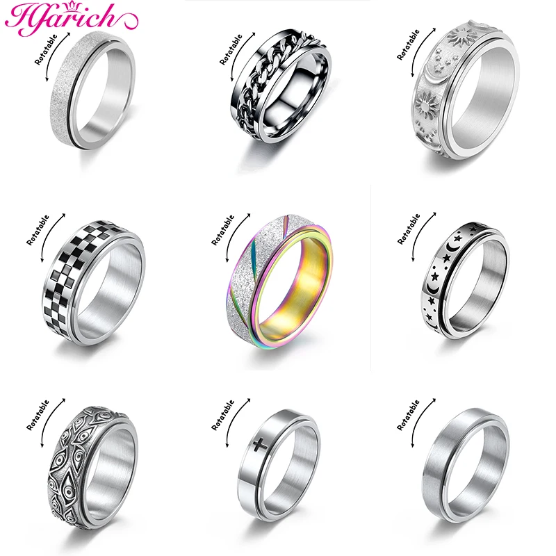 Антистрессовое кольцо кольца с крестом для женщин и мужчин из кубинской стали