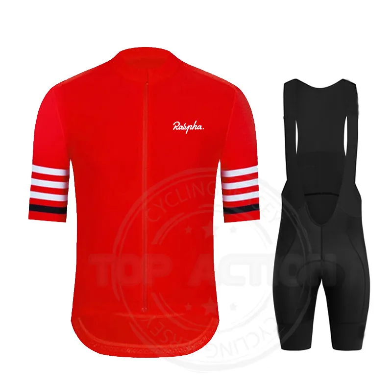 

Raphaful Men's Cycling Jersey Short Sleeve Set MTB Bike Clothing Maillot Ropa Ciclismo Hombre Bicycle Wear 19D GEL Bib Shorts