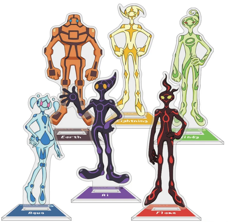 

Yu-Gi-Oh! VRAINS AI Flame Aqua Earth Windy Lightning Yu Gi Oh YuGiOh Figure Doll Stand Model Toy for Gift