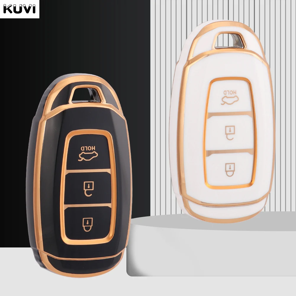 

TPU Car Remote Key Case Cover Shell Fob For Hyundai i30 ix25 Elantra KONA Solaris Azera Grandeur Ig TM Accent Santa Fe Palisade