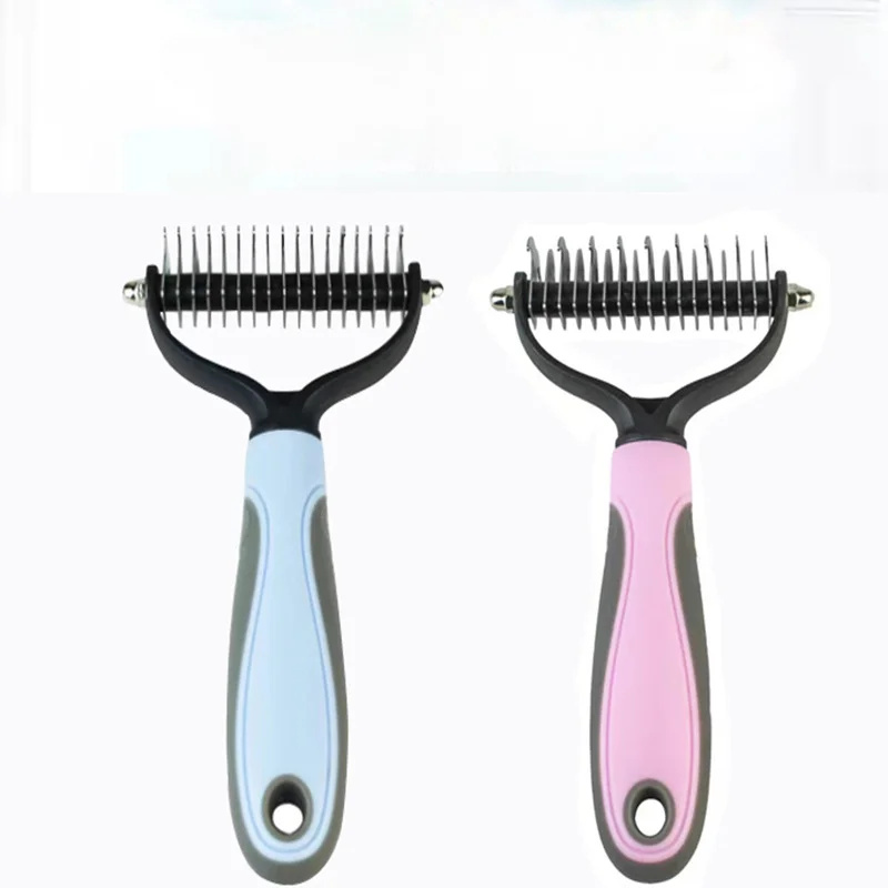 

Pets Fur Knot Cutter Dog Grooming Shedding Tools Pet Cat Hair Removal Comb Brush Double sided Pet Products Suppliers