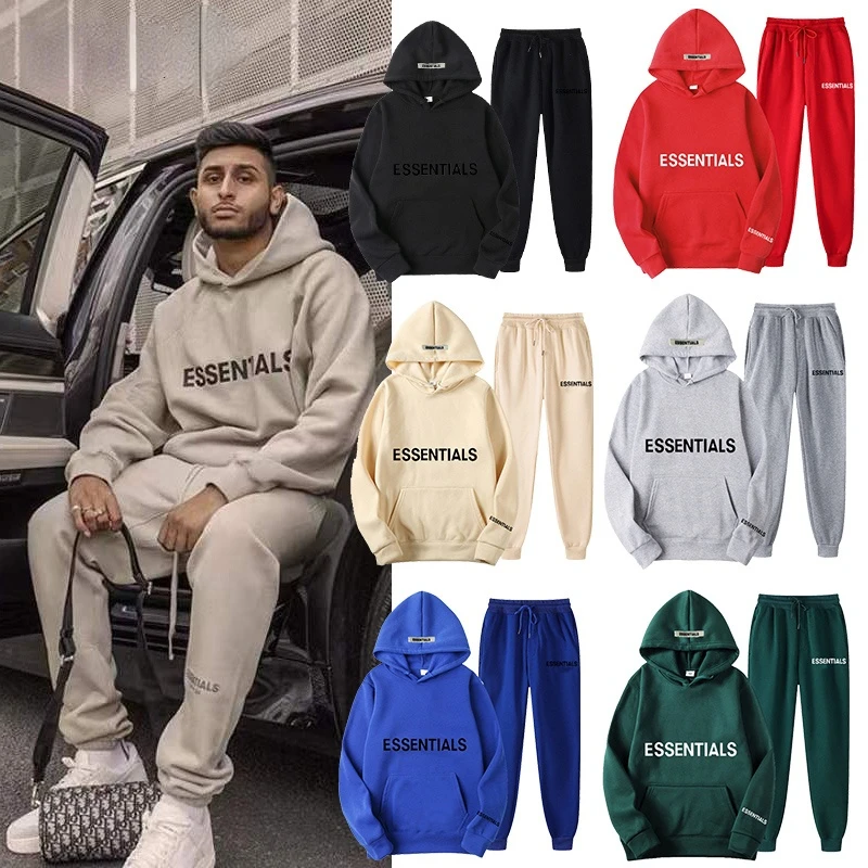 

Essentials Hoodie set for Men‘s and Women's Fashion Tracksuit Letter Printing Oversize Hoodies Harajuku Hip Hop Streetwear