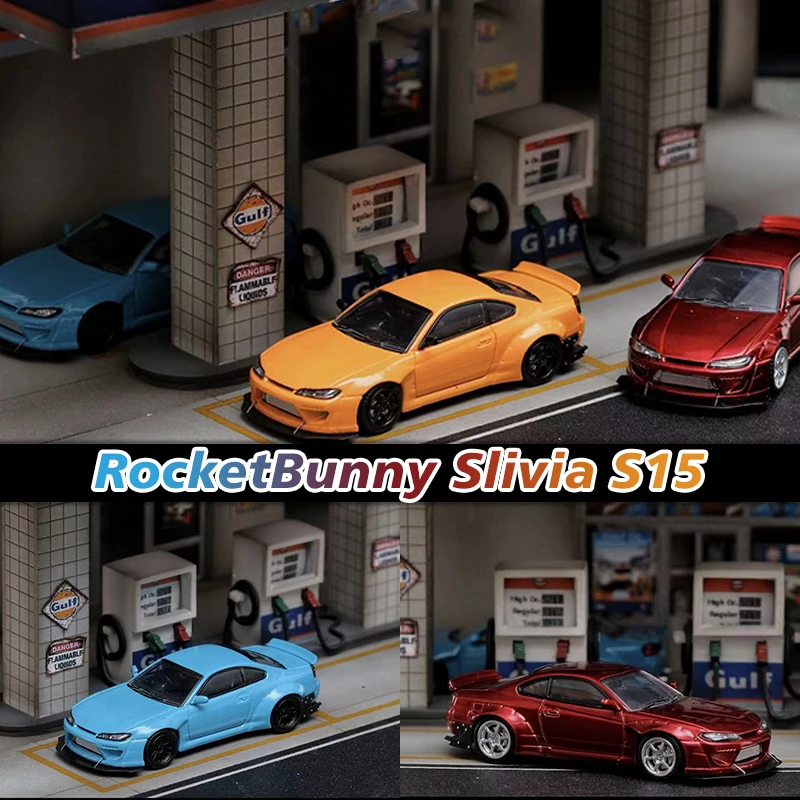 

Street Weapon SW 1:64 Slivia S15 Rocket Bunny Candy Color Alloy Diorama Car Model Collection Miniature Carros IN Stock
