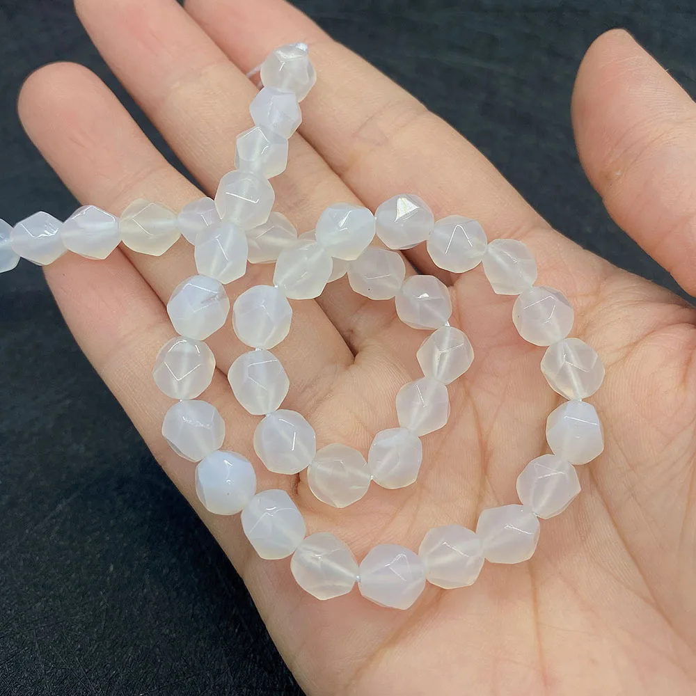 

Natural Stone Beads Faceted White Onyx Beads 6-10mm for Charm Jewelry Making DIY Bracelet Earrings Necklace Accessories