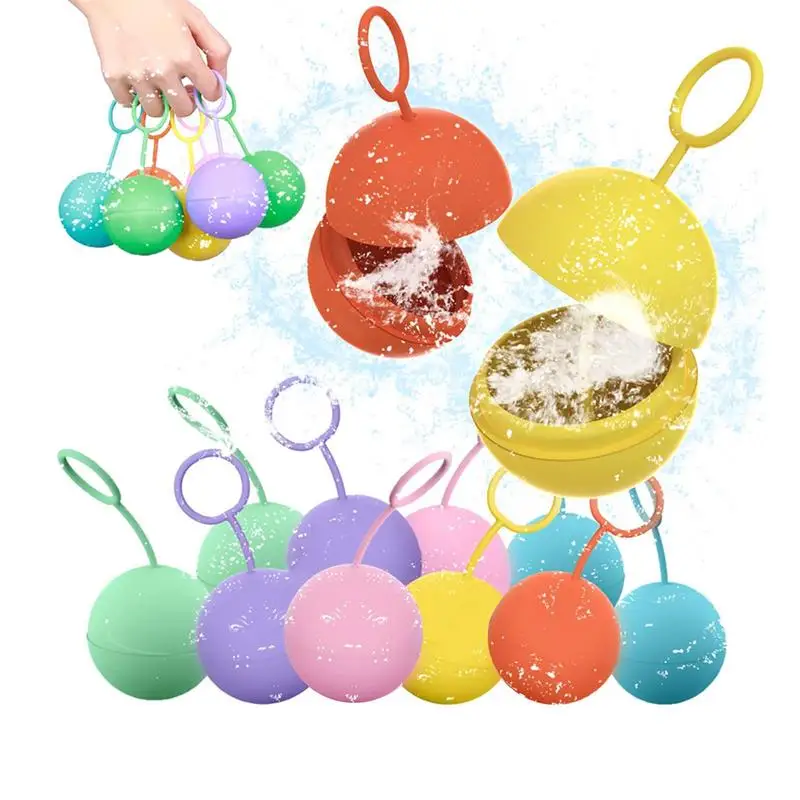 

Refillable Water Balloons 12 PCS Quick Fill Water Balls Silicone Reusable Quick Fill Water Bombs Ball For Pool Outdoor