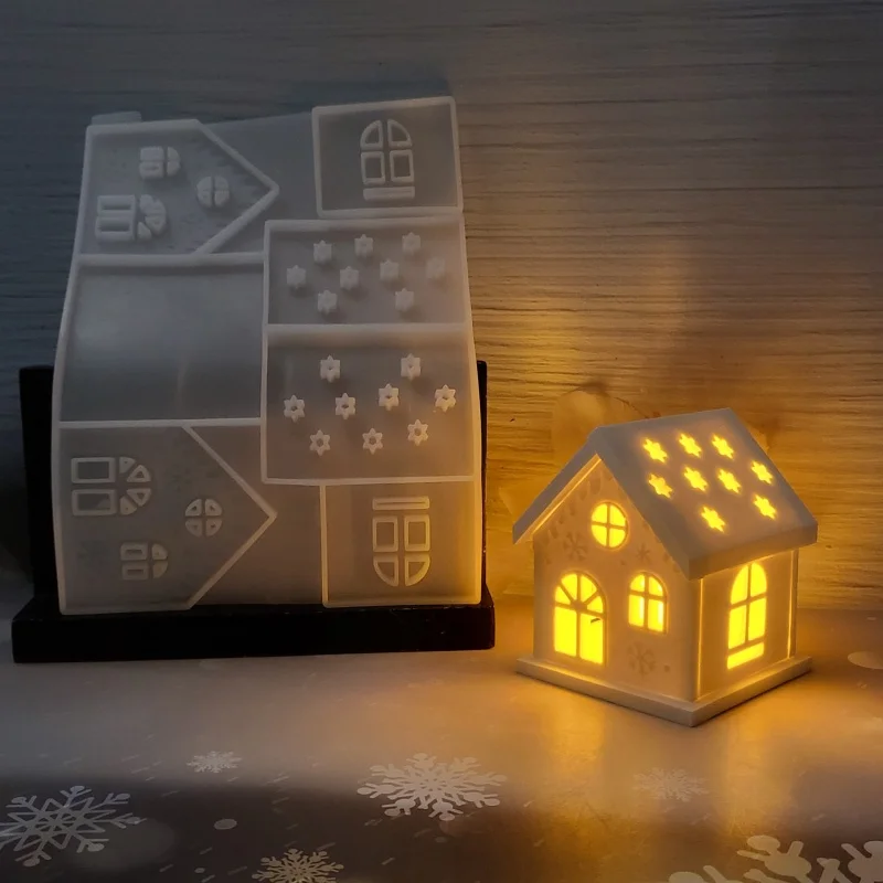 Набор рождественских домиков плагин в виде свечи силиконовая форма сделай сам