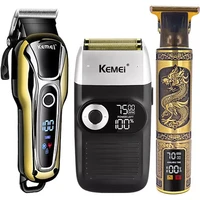 kemei clipper professional hair cutting machine electric trimmer for men t shaped outline fine trimmer beard shaver
